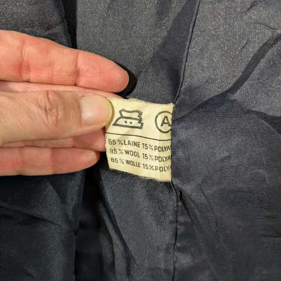 Vintage Michel Beaudouin Double-Breasted Navy Pea Coat Size 48 RARE - Picture 8 of 16